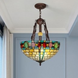 Lampada a sospensione in vetro colorato a 3 luci E26/E27