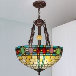 Lampada a sospensione in vetro colorato a 3 luci E26/E27