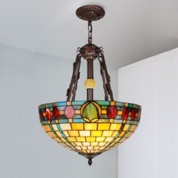 Lampada a sospensione in vetro colorato a 3 luci E26/E27