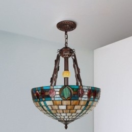 Lampada a sospensione in vetro colorato a 3 luci E26/E27
