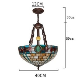 Lampada a sospensione in vetro colorato a 3 luci E26/E27