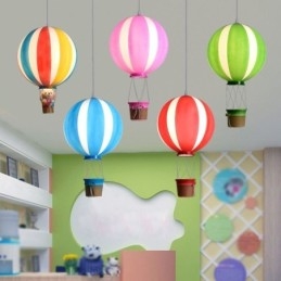 Lampada a sospensione a palloncino colorata con decorazione in acrilico