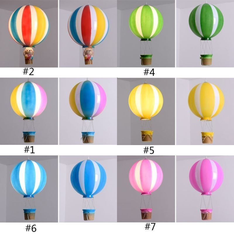 Lampada a sospensione a palloncino colorata con decorazione in acrilico