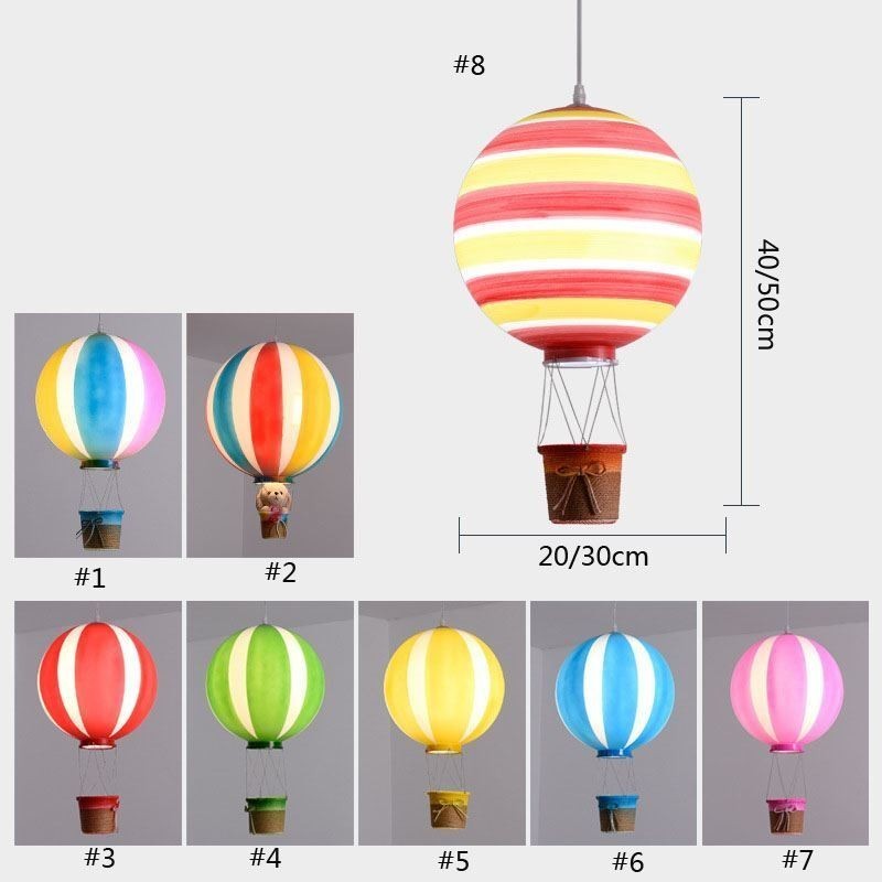 Lampada a sospensione a palloncino colorata con decorazione in acrilico