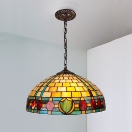 Lampada a sospensione vintage in vetro colorato a 3 luci E26/E27