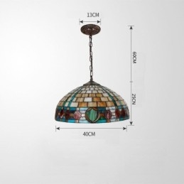 Lampada a sospensione vintage in vetro colorato a 3 luci E26/E27