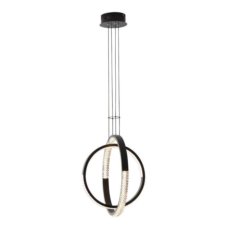 Lampadario a sospensione moderno a 2 anelli LED 50W 50x50 cm