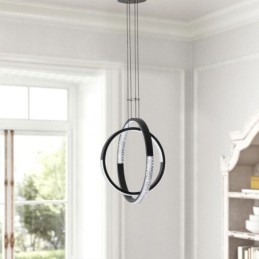 Lampadario a sospensione moderno a 2 anelli LED 50W 50x50 cm