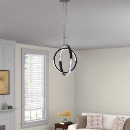 Lampadario a sospensione moderno a 2 anelli LED 50W 50x50 cm