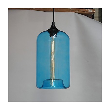 Lampada a sospensione bottiglia minimalista 1 luce in ferro dipinto