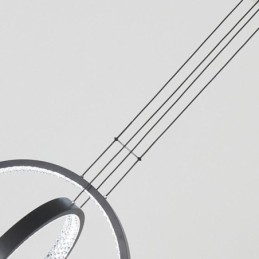 Lampadario a sospensione moderno a 2 anelli LED 50W 50x50 cm