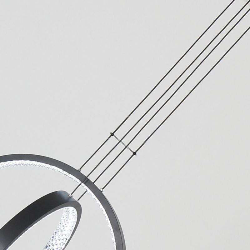 Lampadario a sospensione moderno a 2 anelli LED 50W 50x50 cm