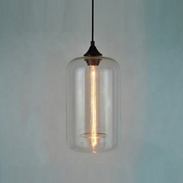 Lampada a sospensione bottiglia minimalista 1 luce in ferro dipinto