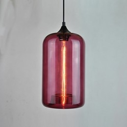Lampada a sospensione bottiglia minimalista 1 luce in ferro dipinto