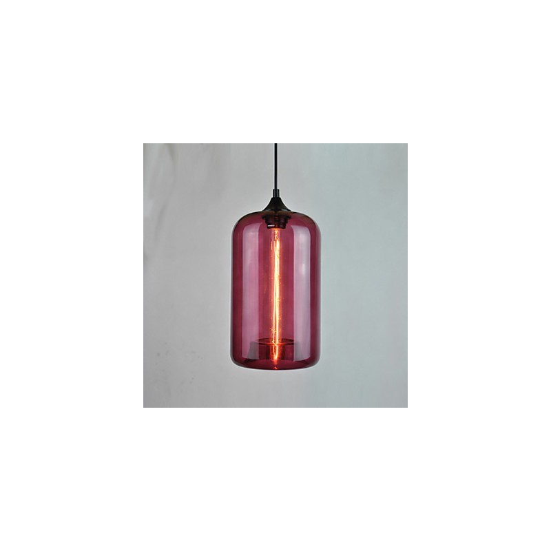 Lampada a sospensione bottiglia minimalista 1 luce in ferro dipinto