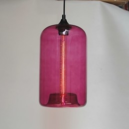 Lampada a sospensione bottiglia minimalista 1 luce in ferro dipinto