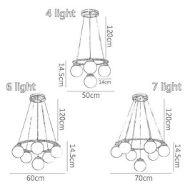 Lampadario a sospensione giapponese Molecola in legno e vetro