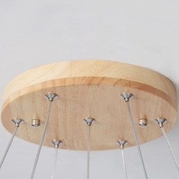 Lampadario a sospensione giapponese Molecola in legno e vetro