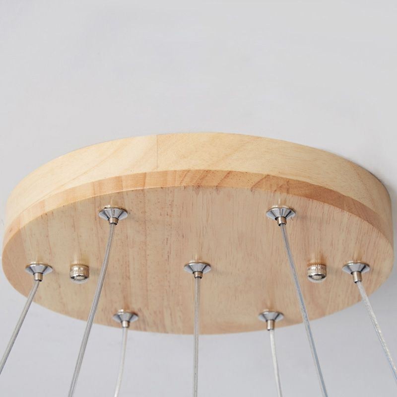 Lampadario a sospensione giapponese Molecola in legno e vetro