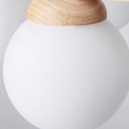 Lampadario a sospensione giapponese Molecola in legno e vetro
