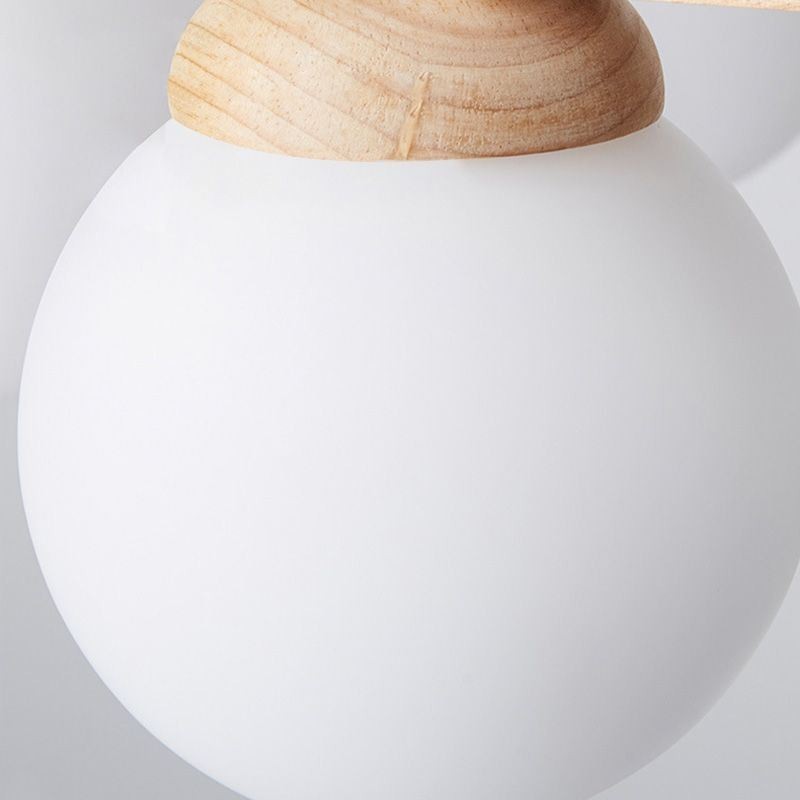 Lampadario a sospensione giapponese Molecola in legno e vetro