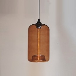 Lampada a sospensione bottiglia minimalista 1 luce in ferro dipinto