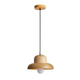 Lampada a sospensione giapponese in legno E26/E27, cavo regolabile 120 cm
