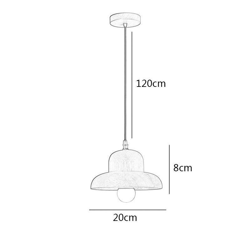 Lampada a sospensione giapponese in legno E26/E27, cavo regolabile 120 cm