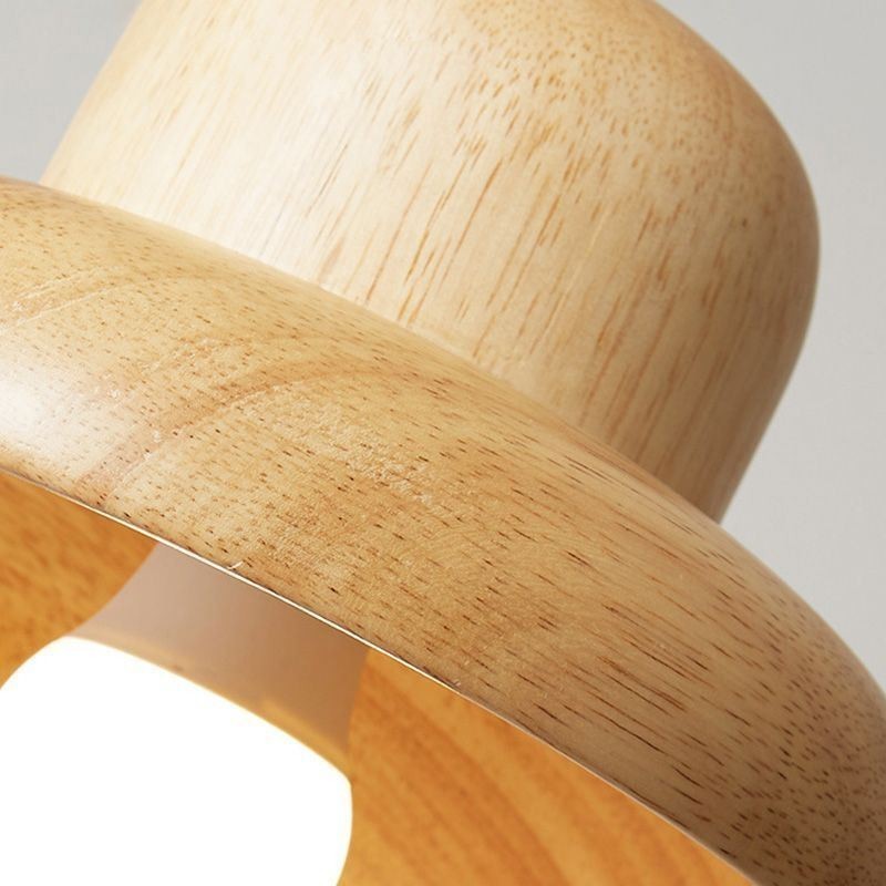 Lampada a sospensione giapponese in legno E26/E27, cavo regolabile 120 cm