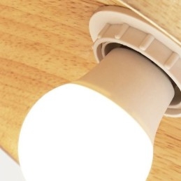Lampada a sospensione giapponese in legno E26/E27, cavo regolabile 120 cm
