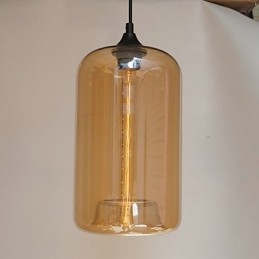 Lampada a sospensione bottiglia minimalista 1 luce in ferro dipinto