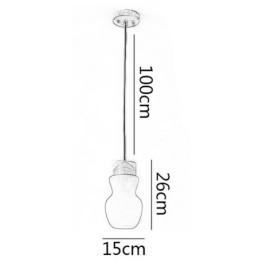 Lampada a sospensione giapponese in legno e vetro E26/E27 1 luce 15×26 cm