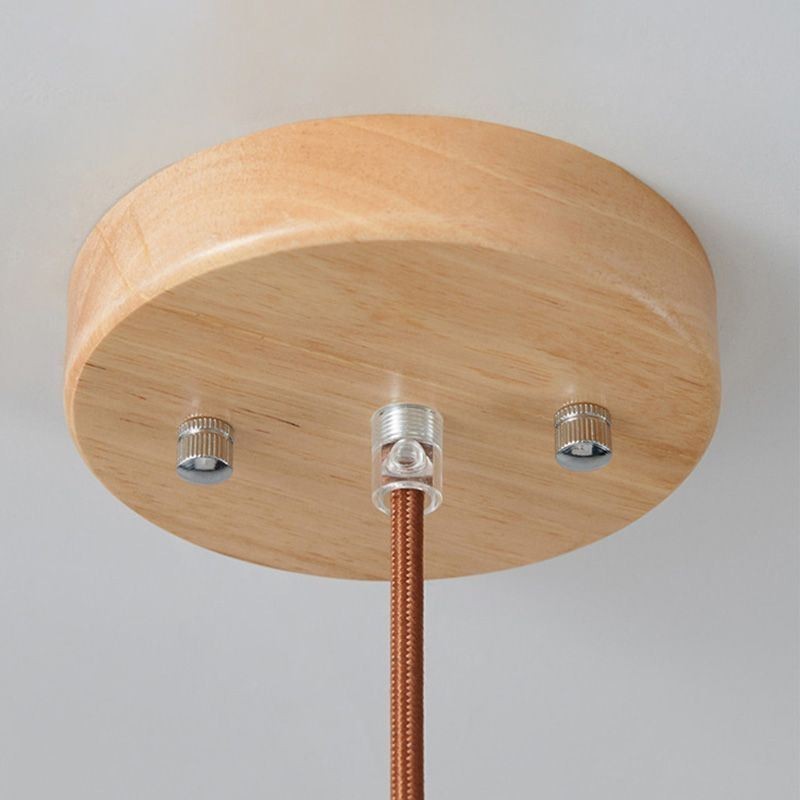 Lampada a sospensione giapponese in legno e vetro, E26/E27, cavo 100 cm
