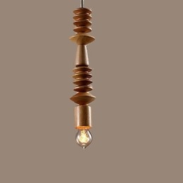 Lampadario mini classico tradizionale in legno e bambù