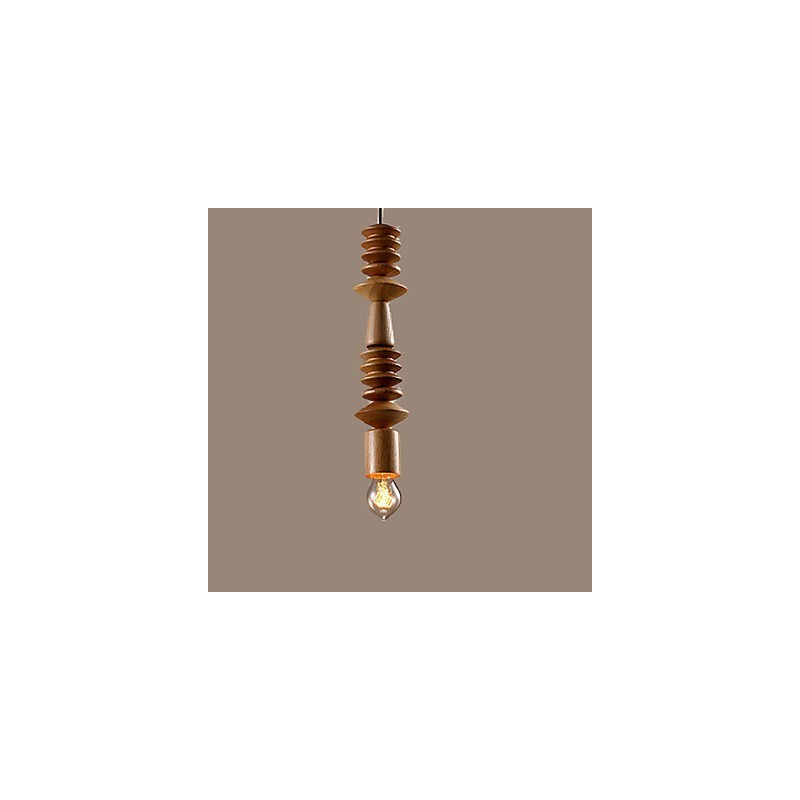 Lampadario mini classico tradizionale in legno e bambù