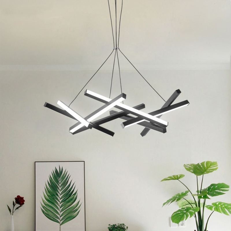 Lampadario a sospensione moderno a forma di ramo d'albero, 8 luci LED, 60 x 23 cm