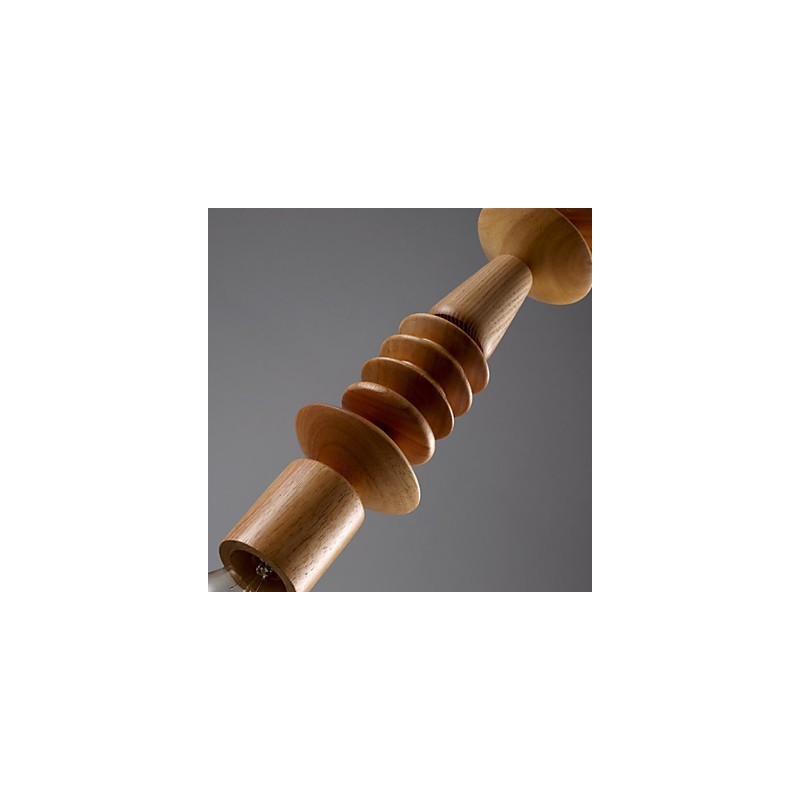 Lampadario mini classico tradizionale in legno e bambù
