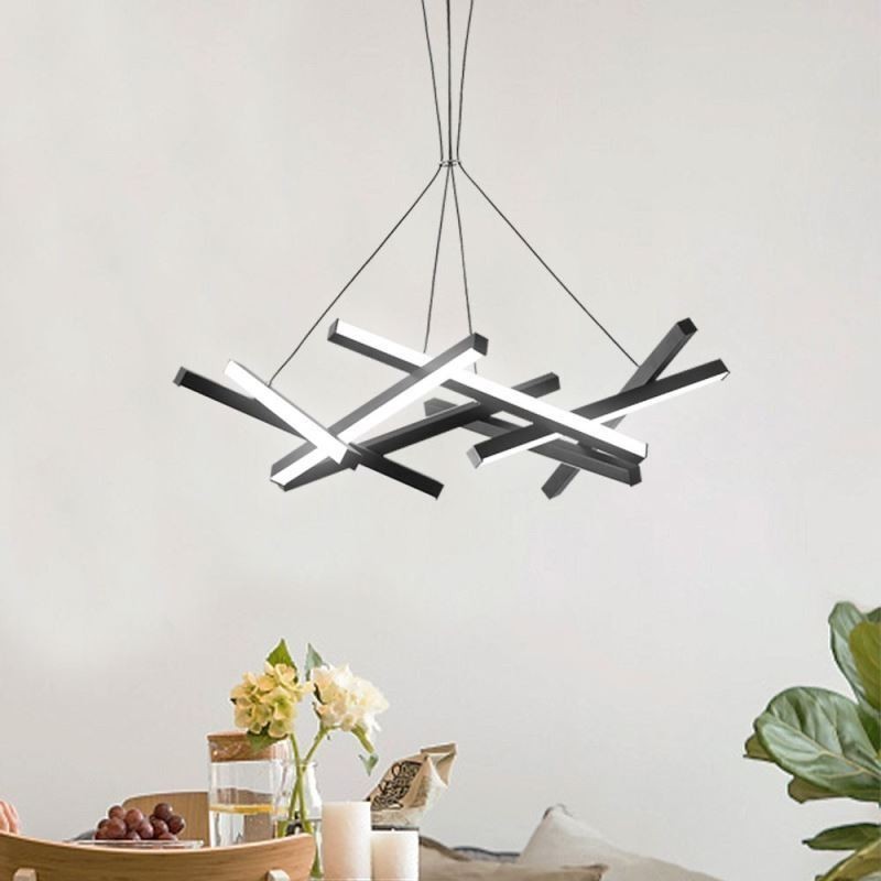 Lampadario a sospensione moderno a forma di ramo d'albero, 8 luci LED, 60 x 23 cm