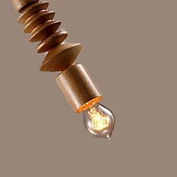 Lampadario mini classico tradizionale in legno e bambù