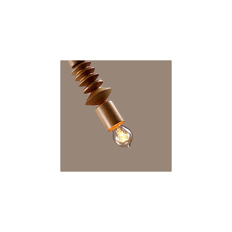 Lampadario mini classico tradizionale in legno e bambù