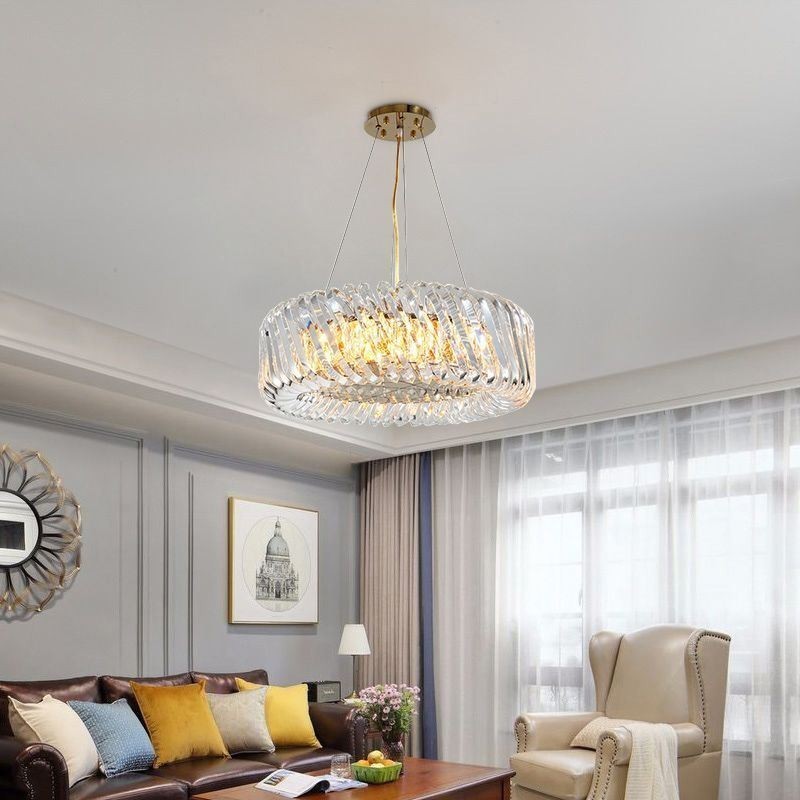 Lampada a sospensione rotonda in vetro stile europeo E12/E14 8/10/12 luci