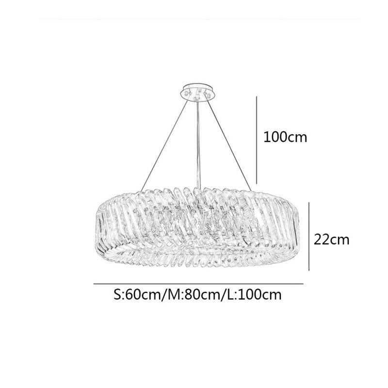 Lampada a sospensione rotonda in vetro stile europeo E12/E14 8/10/12 luci