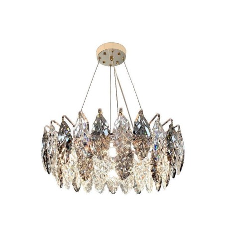 Lampadario a sospensione europeo in ferro e vetro con foglia, E12/E14, 6/8/9 luci