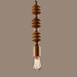 Lampadario mini classico in legno e bambù