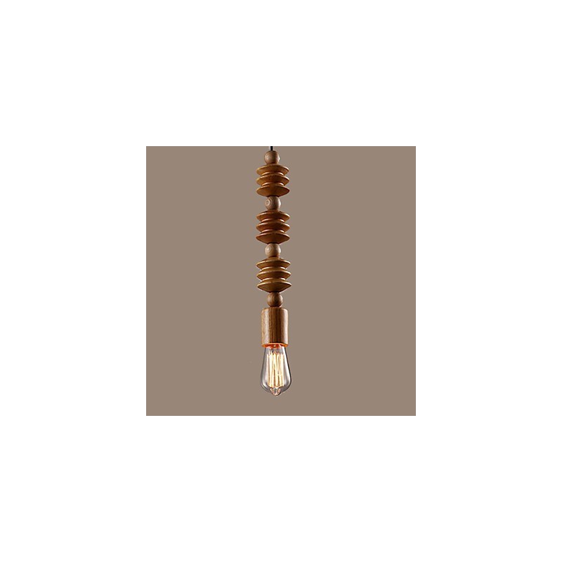 Lampadario mini classico in legno e bambù