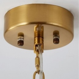 Lampadario moderno in vetro con decorazioni in bronzo e oro