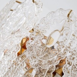 Lampadario moderno in vetro con decorazioni in bronzo e oro