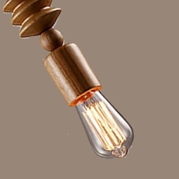 Lampadario mini classico in legno e bambù