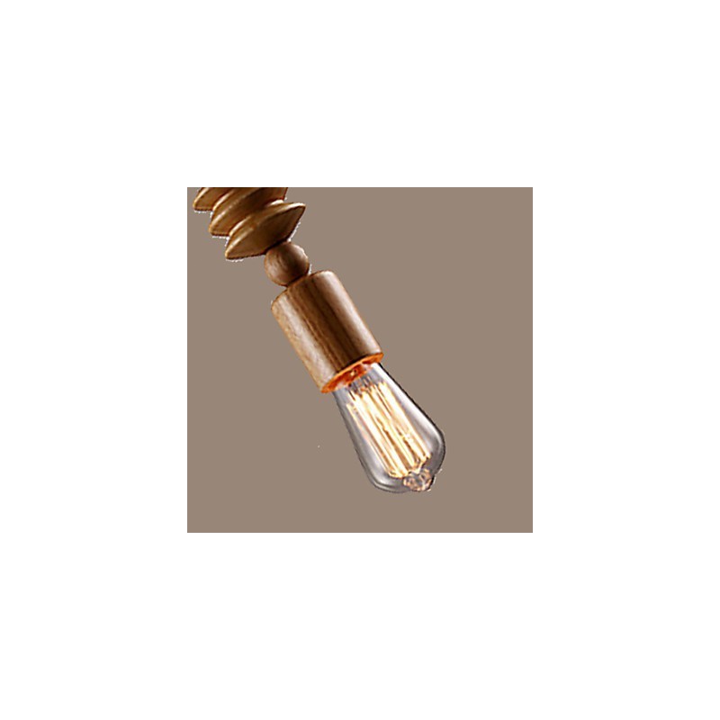 Lampadario mini classico in legno e bambù