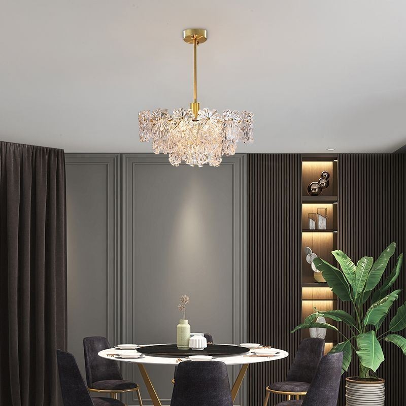 Lampadario a sospensione in vetro stile europeo 6/9/10 luci E12/E14